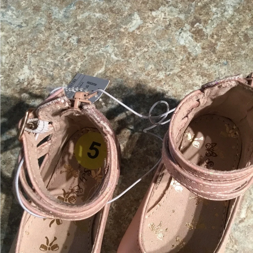 Self Esteem Brand Toddler Shoes Size 5 Sparkles and Ankle Straps NWT